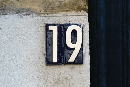 House number nineteen (19)の写真素材