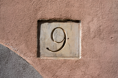 House number nine (9)の写真素材