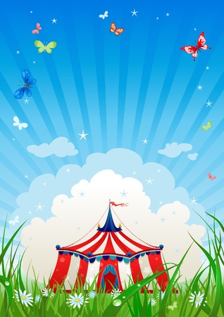 Travelling circus with space for text  のイラスト素材