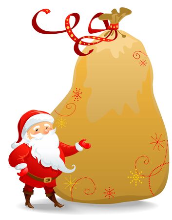 Santa Claus with huge sackのイラスト素材