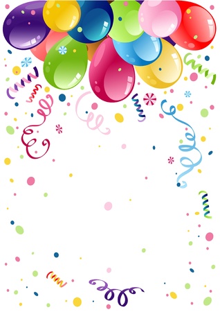 Colorful party balloons with space for text Colorful party balloons with space for text