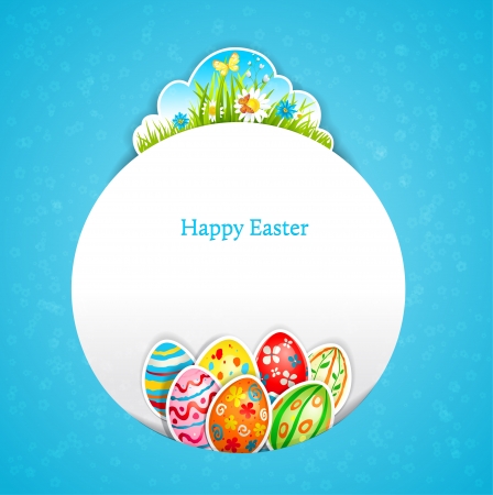 Blue Easter background with space for text  のイラスト素材