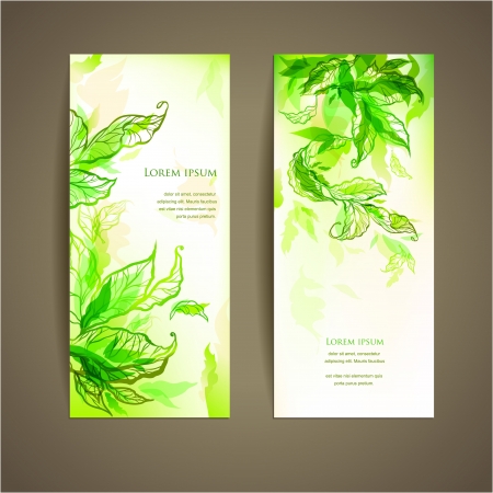 Set of abstract natural card with space for textのイラスト素材