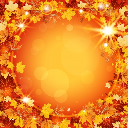 Beautiful autumn frame with maple leavesのイラスト素材