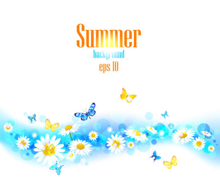Bright summer  background with space for text.のイラスト素材