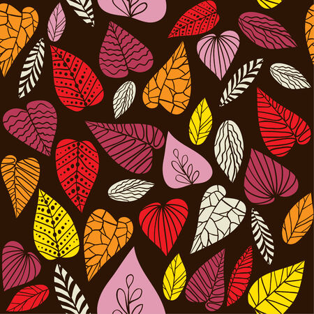 Abstract seamless vector pattern with decorative leaves.のイラスト素材