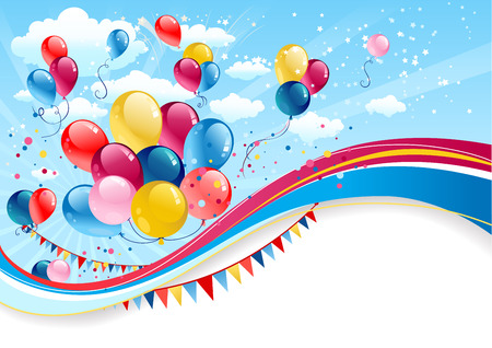 Holiday background with balloons with place for textのイラスト素材