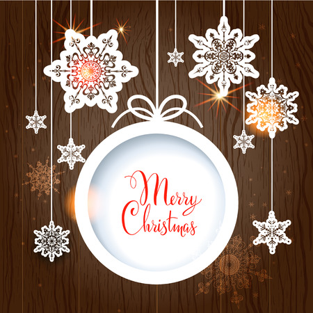 Festive Christmas background and sphere with copy space.のイラスト素材