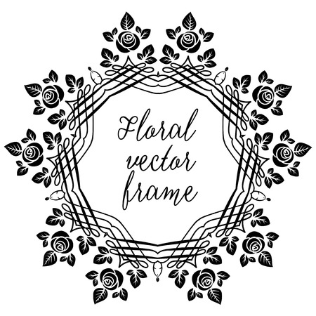 Floral retro frame for design, leaflet, cards, invitation and so on.のイラスト素材