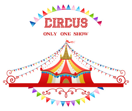 Circus tent isolated on white backgroundのイラスト素材