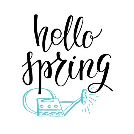 Spring lettering cardのイラスト素材
