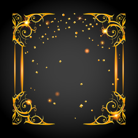 Gold holiday posh frameのイラスト素材