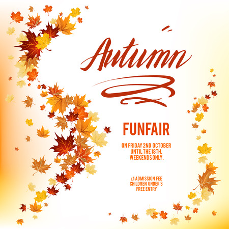 Autumnl leaves posterのイラスト素材