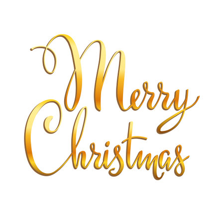 Merry Christmas goldのイラスト素材