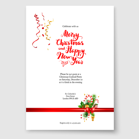 Christmas decoration cardのイラスト素材