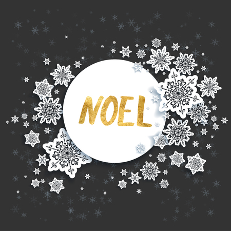 Noel black christmas cardのイラスト素材