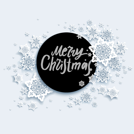 Merry Christmas snow cardのイラスト素材