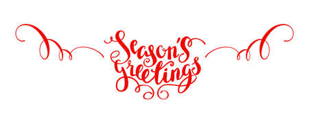 Season greetings lettering on white background, vector illustration.のイラスト素材