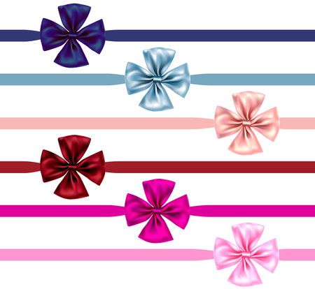 Bow and ribbon setのイラスト素材