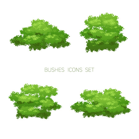 Green bush nature setのイラスト素材
