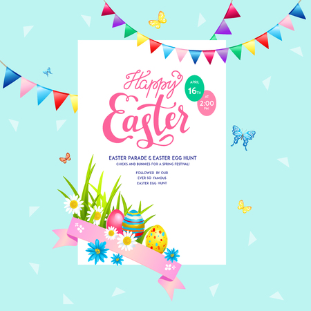 Pastel Holiday Easter card.のイラスト素材
