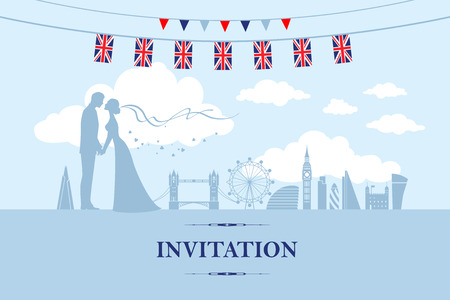 Couple in Londonのイラスト素材