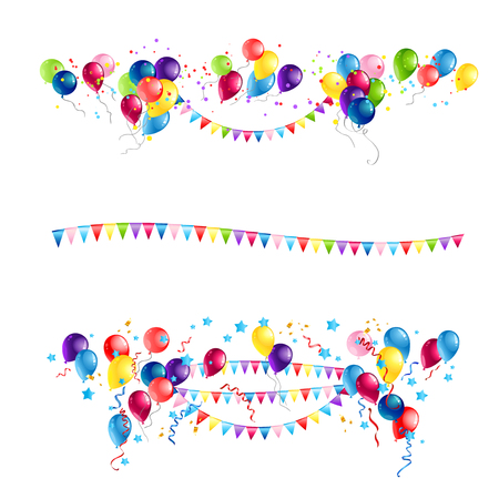 Ballons and flags setのイラスト素材