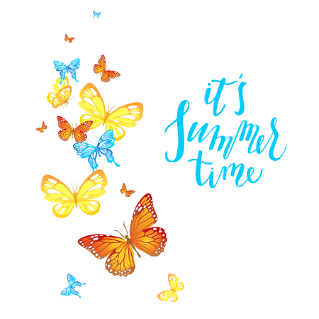 Beautiful butterfly isolated. Insect icon. Summer Vector illustrationのイラスト素材