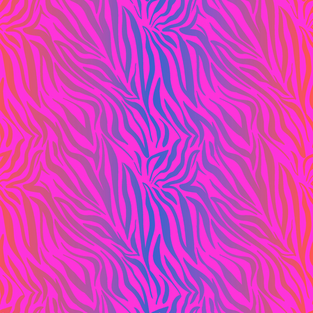 Pink neon multicolored textured background. Abstract seamless pattern. Zebra animal skinのイラスト素材