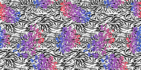 Modern neon multicolored textured background. Abstract seamless pattern. Textured animal skinのイラスト素材