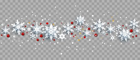 Snowflakes and red berries on backgroundのイラスト素材