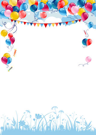 Summer background with balloonsのイラスト素材
