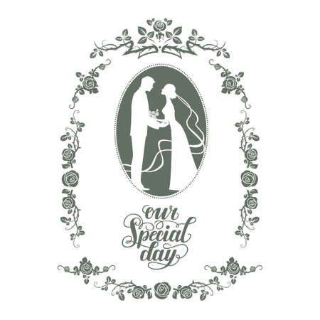 Wedding beautiful silhouetteのイラスト素材