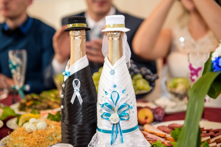 Still Life With Champagne Bottle And Fruits.の写真素材