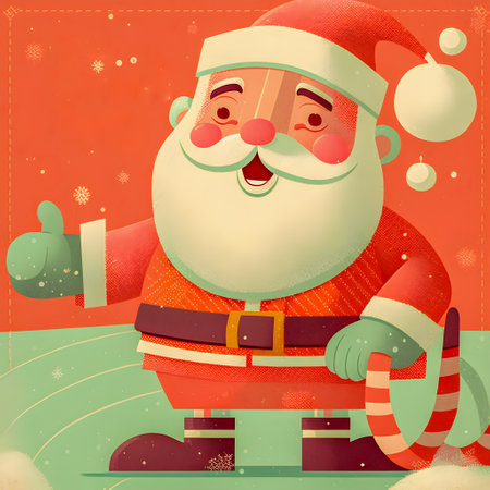 Santa Claus illustartion, Flat Design, Funny, Cuteの写真素材