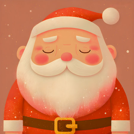 Santa Claus illustartion, Flat Design, Funny, Cuteの写真素材