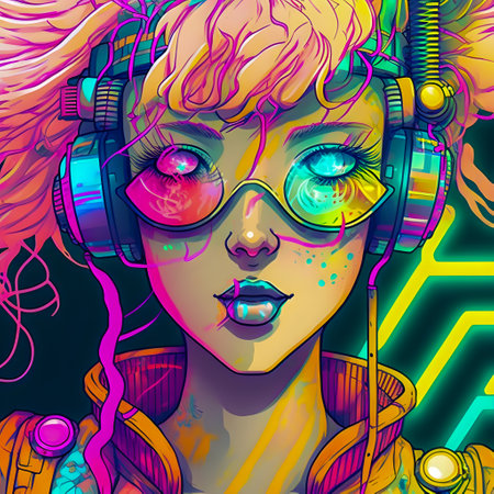 Cyberpunk, Comics, Manga character design, Anime styleの写真素材