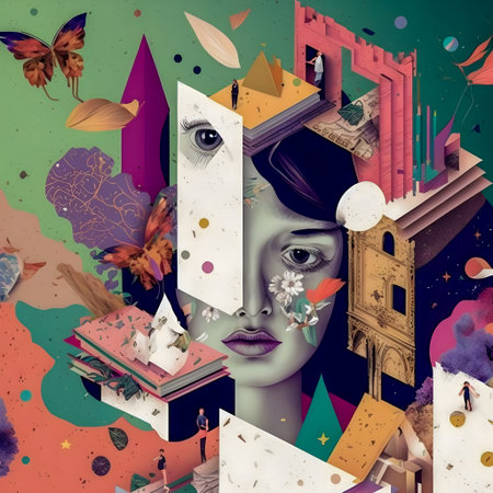 Collage Fun Art, 80s and 90s style Background Illustartion, Pop-Art Collection, Psychedelic 90s...