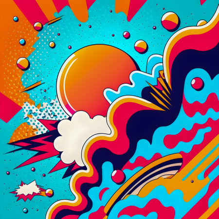 Collage Fun Art, 80s and 90s style Background Illustartion, Pop-Art Collection, Psychedelic 90s styleの写真素材