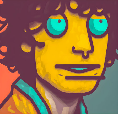 Cool person portrait, flat design illustration