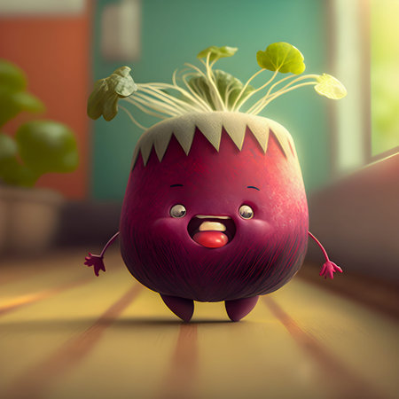 Funny Kawaii Beetroot illustration