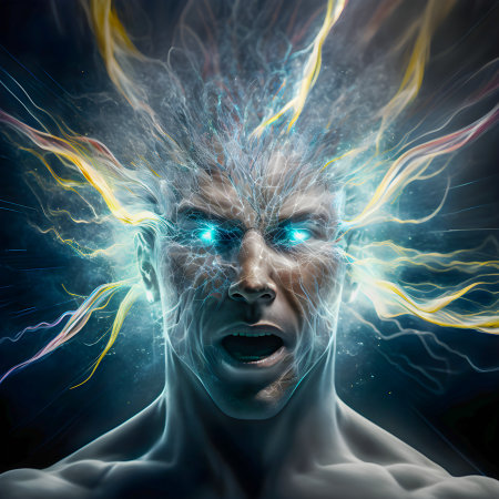 Digital Artwork of Human Mental Energyの写真素材