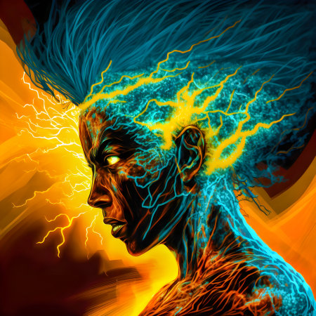 Digital Artwork of Human Mental Energyの写真素材