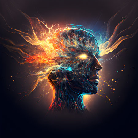 Digital Artwork of Human Mental Energyの写真素材