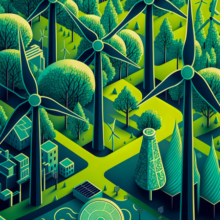 Futuristic Eco City Concept, hand drawn illustartion