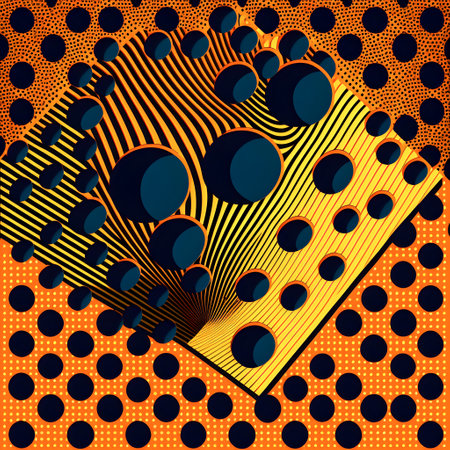 Abstract background with dots and circles in pop art style.の写真素材