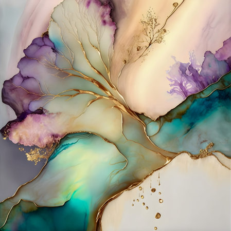 Alcohol ink art, luxury pattern illustration