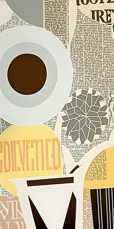 Coffee and newspaper pattern, vintage collage artの写真素材