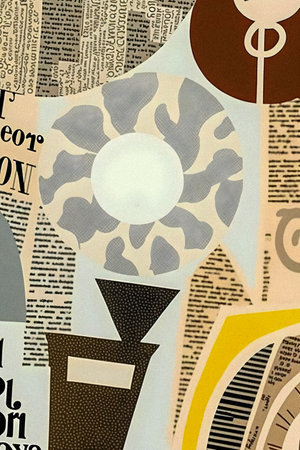Coffee and newspaper pattern, vintage collage artの写真素材