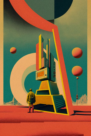 Life in metaverse, virtual reality addiction, collage art, surrealism artの写真素材